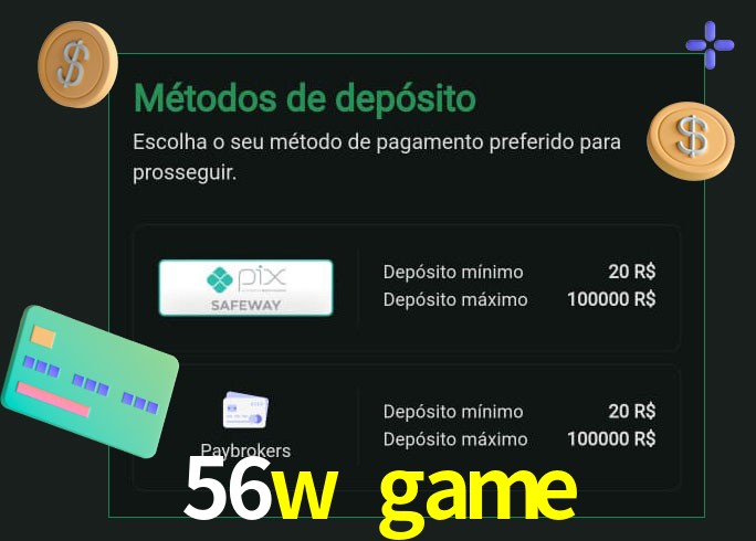 O cassino 56w game oferece uma grande variedade de métodos de pagamento